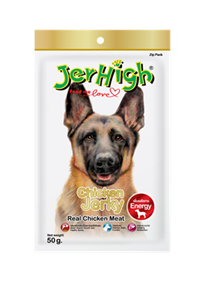 Jerhigh Chicken Jerky เจอร์ไฮ สติ๊ก สันในไก่อบแห้ง ขนมสำหรับสุนัข เพิ่มพลังงาน (50g)