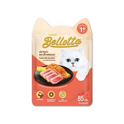 เบลลอตต้า(Bellotta) อาหารเปียกแมว แบบซอง รสปลาทูน่าและปลาแซลมอน บำรุงสายตา (85g)