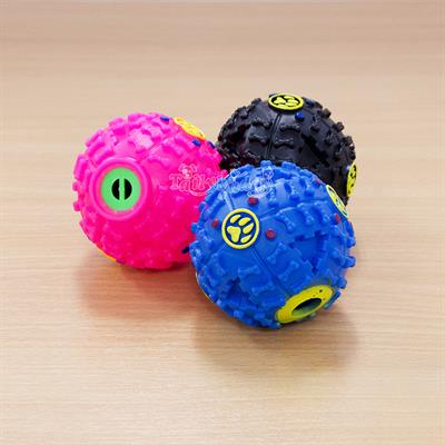 ลูกบอล 3IN1 ของเล่นกัดแทะ, ใส่อาหารฝึกIQ และมีเสียงแก้เหงาเมื่อกลิ้ง (ไซส์เล็ก ) (คละสี)