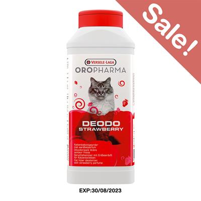 (EXP:30/08/2023) Oropharma - Deodo ผงดับกลิ่นในกะบะทราย กลิ่นสตอเบอรี่ (750g.)