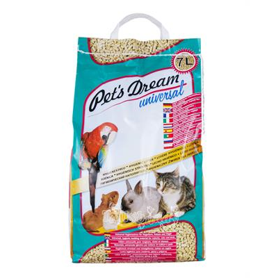 Pet s dream ทรายไม้สน สำหรับสัตว์เลี้ยง ดูดซับเก็บกลิ่นดีเยี่ยม คุ้มค่า (7L)
