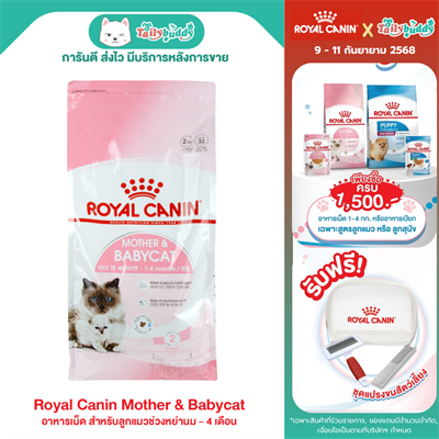 Royal Canin  Mother & Babycat อาหารเม็ด สำหรับลูกแมวช่วงหย่านม - 4 เดือน (400g , 2kg , 4kg , 10kg)