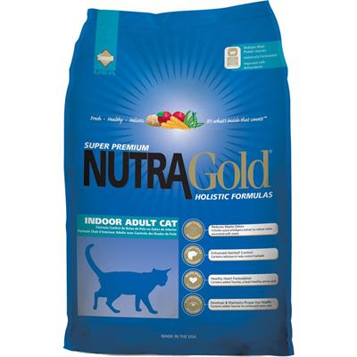 Nutra Gold Holistic Indoor Adult อาหารแมวโต โฮลิสติก สำหรับแมวเลี้ยงในบ้าน ป้องกันก้อนขน (1kg , 3kg , 7.5kg.)