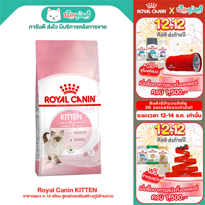 Royal Canin KITTEN อาหารแมว 4-12 เดือน สูตรช่วยเสริมสร้างภูมิต้านทาน (400g , 2kg , 4kg , 10kg)