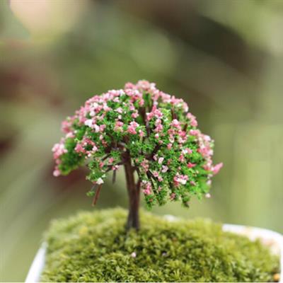 Mini Sakura Tree, Pot Decor, light pink-dark pink-green (1 piece )