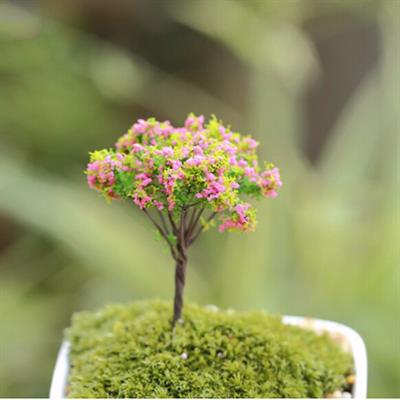 Mini Sakura Tree, Pot Decor, dark pink-green (1 piece )