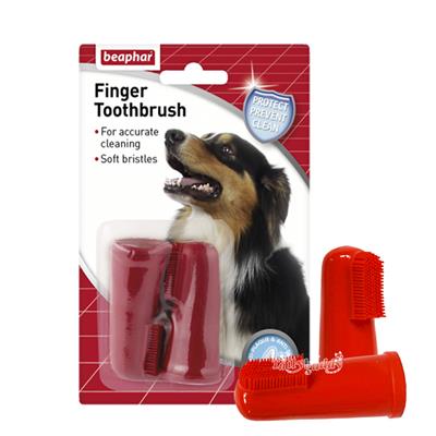Beaphar Finger Toothbrush บีฟาร์ แปรงสีฟันสำหรับสุนัข แบบสวมนิ้วมือ เพื่อการทำความสะอาดที่ตรงจุด ขนแปรงนุ่ม (2ปลอก)