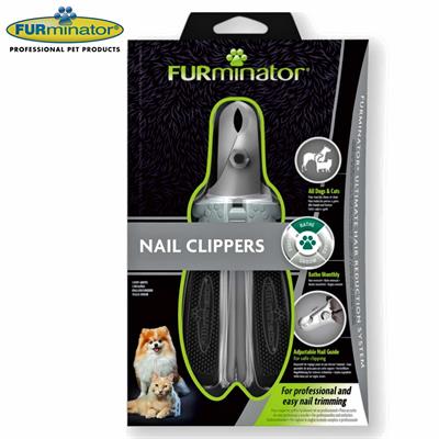 FURminator Nail Clippers, Stainless Steel Edge, Nail Guide, Easy Grip Handle for Pets