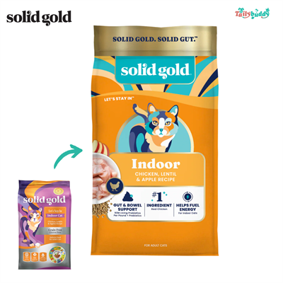 Solid Gold Let s Stay In, Indoor Cat Chicken อาหารแมวเกรดโฮลิสติก สำหรับแมวเลี้ยงในบ้าน สูตรไก่ (1.36kg, 2.72kg)