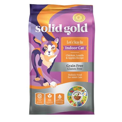 Solid Gold Let s Stay In, Indoor Cat Chicken อาหารแมวเกรดโฮลิสติก สำหรับแมวเลี้ยงในบ้าน สูตรไก่ (1.36kg, 2.72kg)