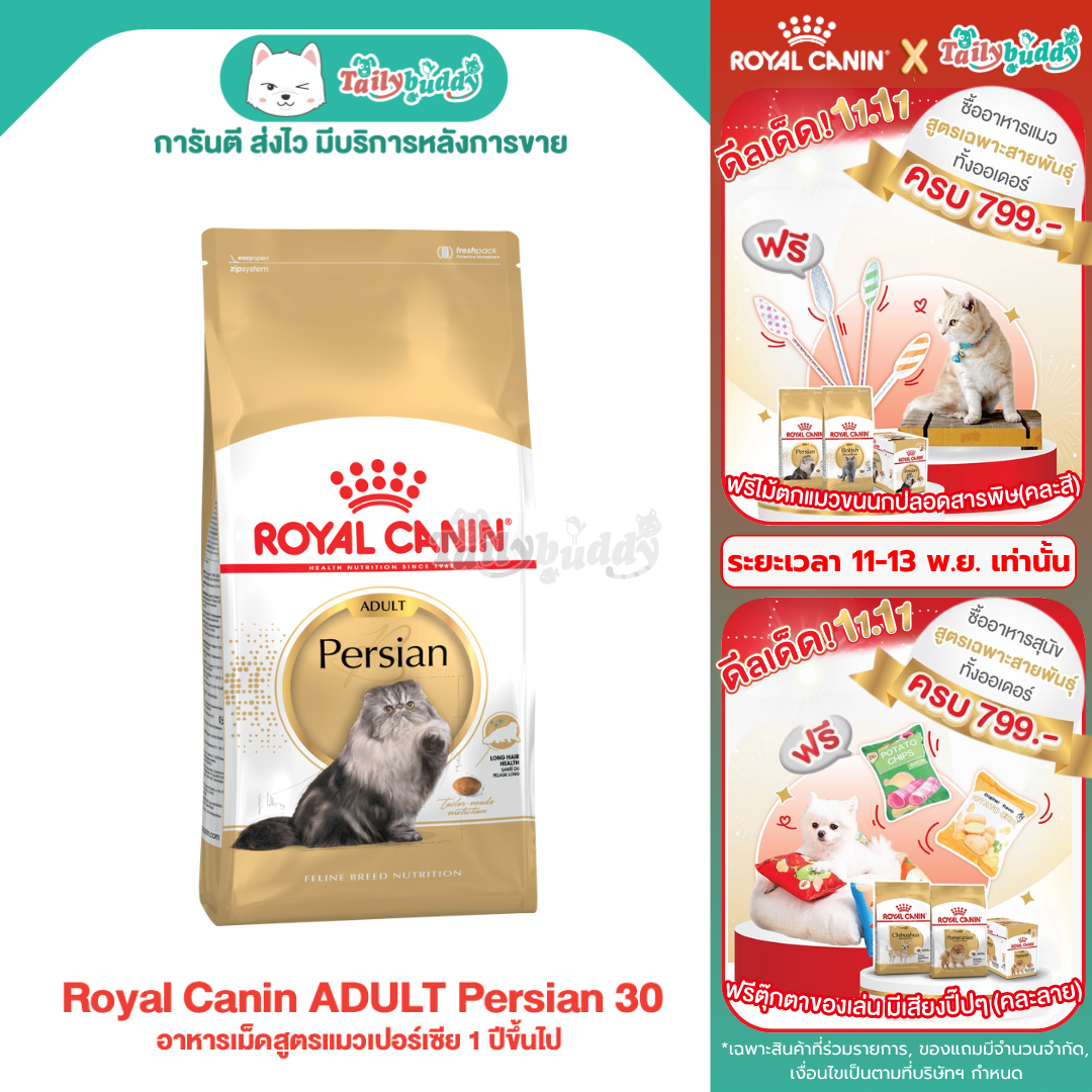 Royal Canin ADULT Persian 30 อาหารเม็ดสูตรแมวเปอร์เซีย 1 ปีขึ้นไป (400g , 2 kg , 4 kg , 10 kg)