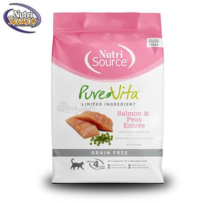 PureVita Salmon&Peas GRAIN FREE อาหารแมวโตและ ลูกแมวเกรดโฮลิสติก สูตรปลาแซลมอนและถั่ว