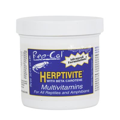 Rep-Cal Herptivite with bata carotene Multivitamins วิตามินรวม สำหรับสัตว์เลื้อยคลาน ลิง ชูการ์ เม่น งู