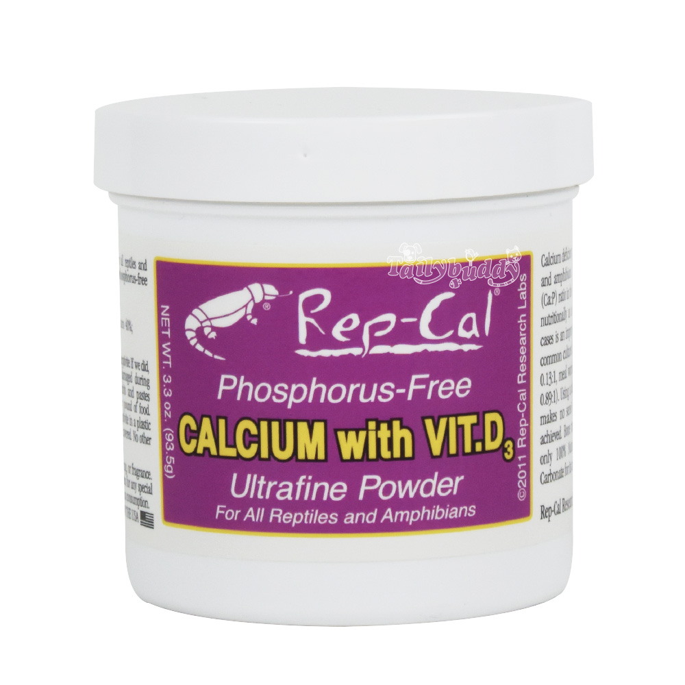 Rep-cal Calcium + VIT'D3 (Ultrafine Powder) อาหารเสริมแคลเซียมผงละเอียด สำหรับสัตว์เลื้อยคลาน (93.5g)