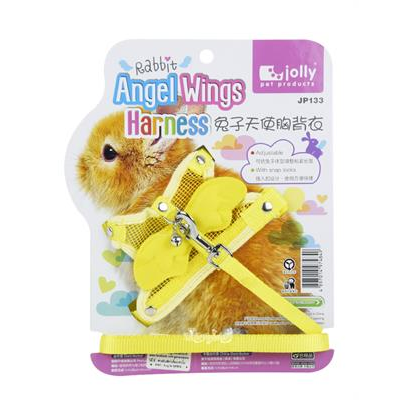 Jolly Angel Wings สายจูงปีกนางฟ้า สำหรับกระต่าย ปรับสายได้ (สีเหลือง) (JP133)