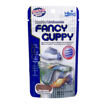Hikari Fancy Guppy, A Daily Diet For All Types Of Livebearers, Protein-Rich Granule, Semi-Floating  (22g)