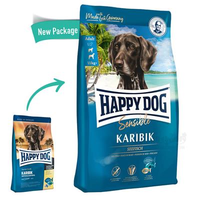 Happy Dog Karibik อาหารสุนัขโต สูตรปลาทะเล สำหรับสุนัขแพ้อาหาร