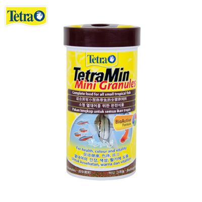 Tetra TetraMin Mini Granules อาหารปลาชนิดเม็ดจิ๋ว สำหรับปลาขนาดเล็กทุกชนิด แบบจมช้า (250ml / 112g)