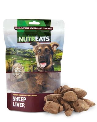 NUTREATS SHEEP LIVER นูทรีทส์ ตับแกะ ขนมสุนัขพรีเมี่ยมเพื่อสุขภาพ ระบบเลือด ประสาท และตา (50g)