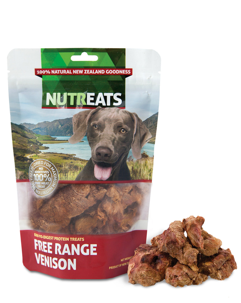 (EXP:23/02/2024) NUTREATS FREE RANGE VENISON นูทรีทส์ เนื้อกวาง ขนมสุนัขพรีเมี่ยมเพื่อสุขภาพ คลอเรสเตอรอลต่ำ (50g)