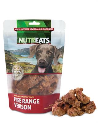 NUTREATS FREE RANGE VENISON นูทรีทส์ เนื้อกวาง ขนมสุนัขพรีเมี่ยมเพื่อสุขภาพ คลอเรสเตอรอลต่ำ (50g)