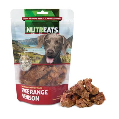 NUTREATS FREE RANGE VENISON นูทรีทส์ เนื้อกวาง ขนมสุนัขพรีเมี่ยมเพื่อสุขภาพ คลอเรสเตอรอลต่ำ (50g)