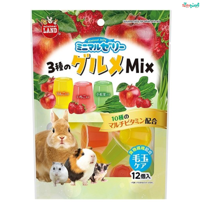 Marukan Gourmet jelly for small animals, dietary fiber for hairball care  (15กรัม×12) (ML-573)