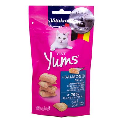 ไวต้าคราฟ Cat Yums ขนมแมว สูตรแซลมอน เนื้อนุ่มชุ่มอร่อย ปริมาณเนื้อสัตว์ >70% (40g)
