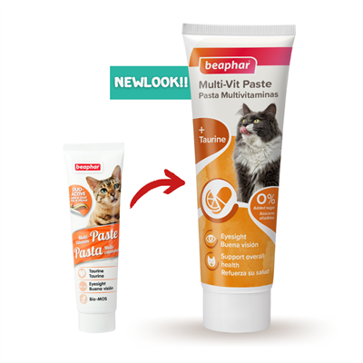 Beaphar Multi Vitamin Paste วิตามินรวม+คอนดิชั่น+ทอรีน เพื่อสุขภาพทางเดินอาหาร สำหรับแมวโต (100g)