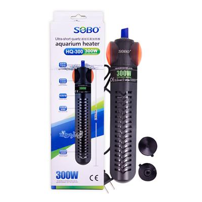 SOBO Ultra-short quartz aquarium heater ฮีตเตอร์สำหรับตู้ปลา แบบสั้น 300W แท่งแก้วมีที่ครอบ ทำอุณหภูมิได้ (20 ํC ~ 34 ํC )  (HQ-300)