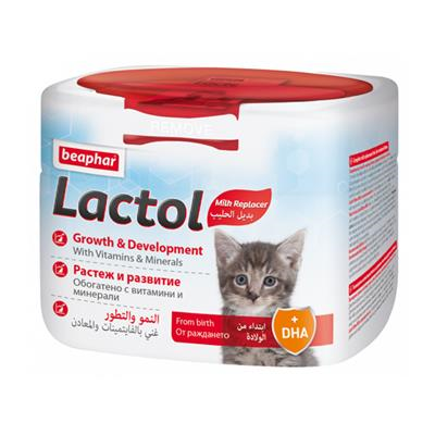 (EXP:05/11/2023) Beaphar Lactol Kitty Milk นมผงทดแทนนมแม่ สำหรับลูกแมวแรกเกิด ถึง35วัน สารอาหารครบถ้วน เสริม DHA (250g)