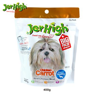 เจอร์ไฮ สติ๊ก (รสแครอท) ขนมสุนัขแบบแท่งนิ่ม เพื่อสุขภาพ แพ็คสุดคุ้ม มีซิปล็อค (400g.)