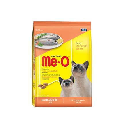 MeO มีโอ  อาหารแมวแบบเม็ด ที่อายุตั้งแต่ 1 ปีขึ้นไป สูตรปลาทู (1.2Kg. , 3Kg)