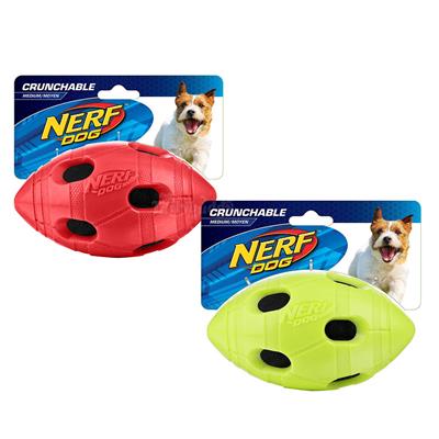 Nerf Dog Crunchable Football (Medium) ของเล่นสุนัข กัดแทะ เสียงเบา (ทรงรักบี้) (2234)