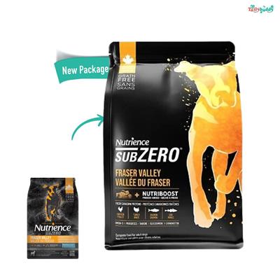 Nutrience SUBZERO Fraser Valley Dog  อาหารสุนัขแบบเม็ดผสมฟรีซดราย สูตรเนื้อไก่และปลา ความน่ากินสูง นูเทรียซ์ ซับซีโร่