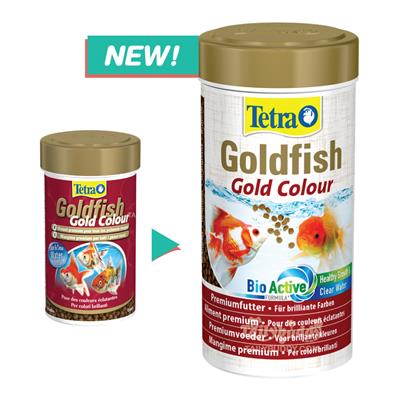 Tetra Goldfish Gold Color อาหารปลาทอง สูตรเร่งสี ทำน้ำใส (เม็ดจมช้า) (75g/250ml)