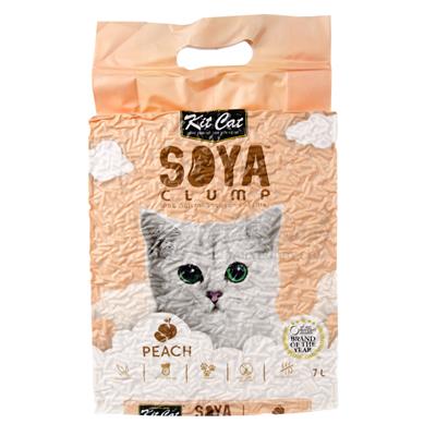 Kit Cat Soya Clump ทรายแมวเต้าหู้ กลิ่น พีช ธรรมชาติ 100% เก็บกลิ่นไว ไร้ฝุ่น ทิ้งชักโครกได้ (7L.)
