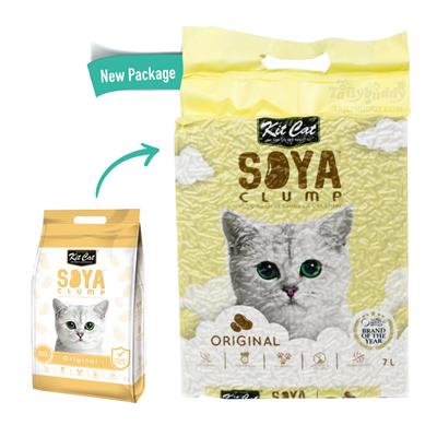 Kit Cat Soya Clump ทรายแมวเต้าหู้ กลิ่น เต้าหู้ ธรรมชาติ 100% เก็บกลิ่นไว ไร้ฝุ่น ทิ้งชักโครกได้ (7L.)