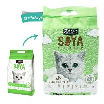 Kit Cat Soya Clump ทรายแมวเต้าหู้ กลิ่น ชาเขียว ธรรมชาติ 100% เก็บกลิ่นไว ไร้ฝุ่น ทิ้งชักโครกได้ (7L.)