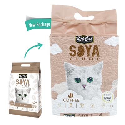 Kit Cat Soya Clump ทรายแมวเต้าหู้ กลิ่น กาแฟ ธรรมชาติ 100% เก็บกลิ่นไว ไร้ฝุ่น ทิ้งชักโครกได้ (7L.)