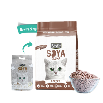 Kit Cat Soya Clump ทรายแมวเต้าหู้ กลิ่น กาแฟ ธรรมชาติ 100% เก็บกลิ่นไว ไร้ฝุ่น ทิ้งชักโครกได้ (7L.)