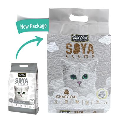 Kit Cat Soya Clump ทรายแมวเต้าหู้ กลิ่น ชาร์โคล ธรรมชาติ 100% เก็บกลิ่นไว ไร้ฝุ่น ทิ้งชักโครกได้ (7L.)