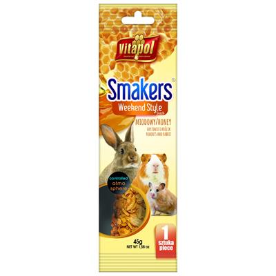 Vitapol Smakers ขนมธัญพืชอัดแท่ง รสน้ำผึ้ง สำหรับกระต่าย หนูแฮมสเตอร์ แกสบี้ (45g)