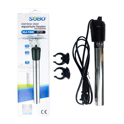 SOBO stainless steel aquarium heater ฮีตเตอร์หลอดสแตนเลส สำหรับตู้ปลา 100W (ทำอุณหภูมิได้ 20 ํC ~ 32 ํC )  (304)