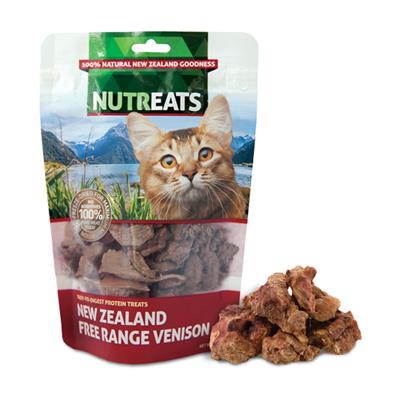 NUTREATS FREE RANGE VENISON นูทรีทส์ เนื้อกวาง ขนมแมวพรีเมี่ยมเพื่อสุขภาพ คลอเรสเตอรอลต่ำ (50g)