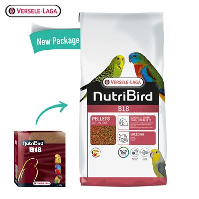 NutriBird B18 อาหารนก หงษ์หยก เลิฟเบิร์ด พาราคีทเล็ก บี18 โปรตีน 18% สำหรับพ่อแม่พันธุ์ Versele Laga