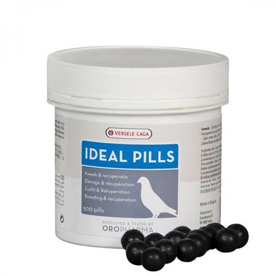OROPHARMA - Ideal Pills  เสริมพละกำลัง ยาบิน บำรุงเลือด ตับ นกพิราบแข่ง ไก่ (500 เม็ด) (ยาดำ), Versele Laga