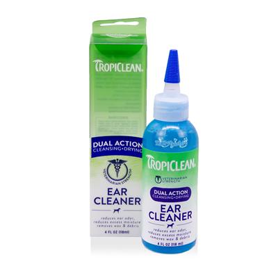 Tropiclean Dual Action Ear Cleaner น้ำยาทำความสะอาดหู ลดกลิ่นอับชื้น ลดขี้หู (4 Oz.)