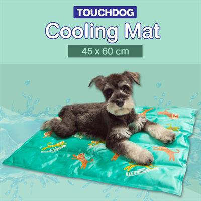Touchdog ทัชด็อก แผ่นเจลเย็น ที่นอนเย็นสำหรับสัตว์เลี้ยง ลายเสือยิ้ม (สีเขียว, สีชมพู) (45x60cm)