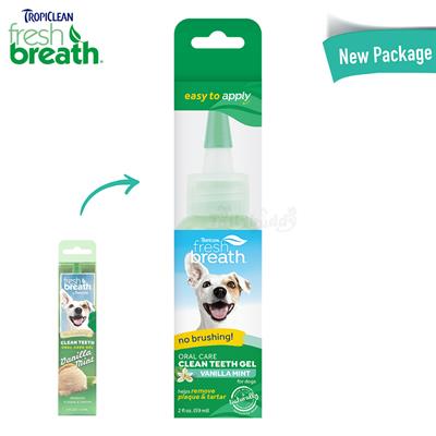 Tropiclean Fresh Breath Teeth Gel รสวนิลามิ้นท์ เจลขจัดคราบหินปูน ทำความสะอาดช่องปากสุนัข ลดกลิ่นปาก (2 Oz)